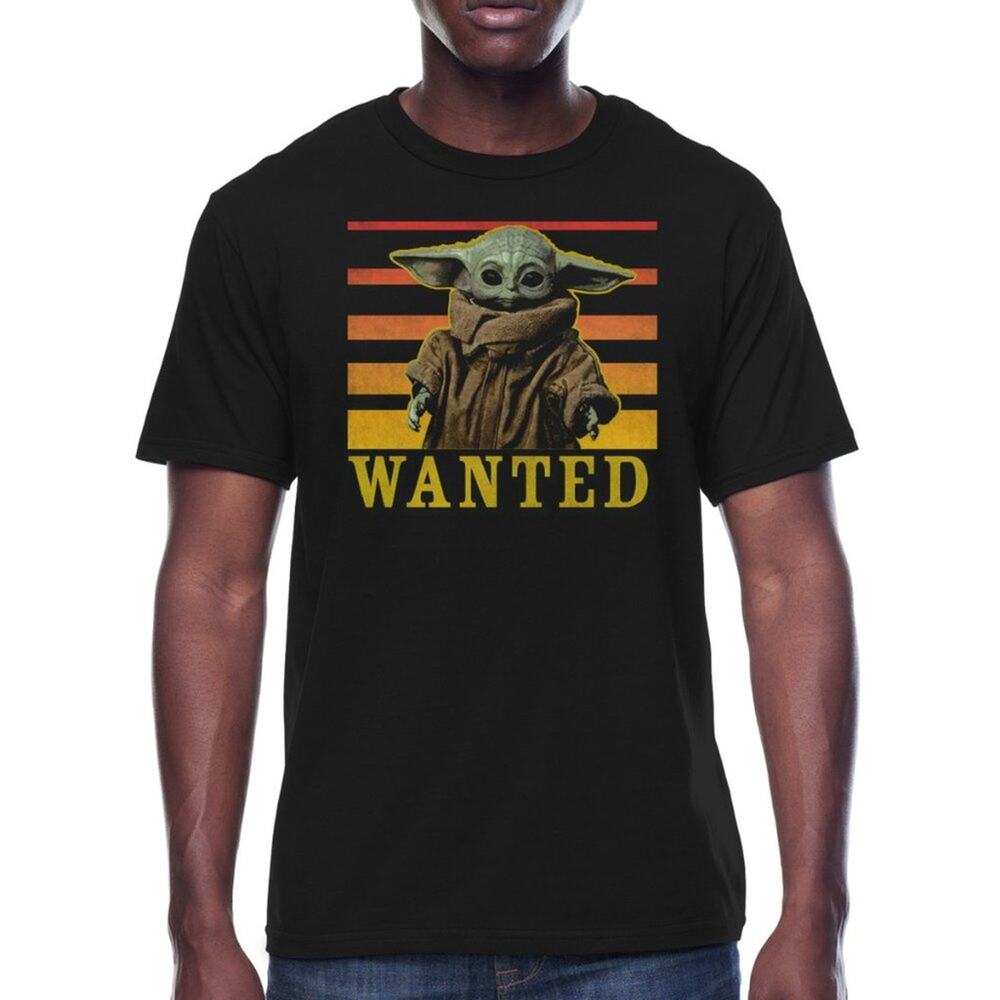 Star Wars The Mandalorian Baby Yoda Wanted T-shirt 100% Cotton